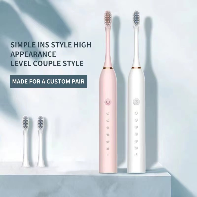 Sonic Electric Toothbrush 3 Brush Heads for Adults IPX7 Waterproof Dupont Brush Head USB Rechargeable High Frequency Cleaning