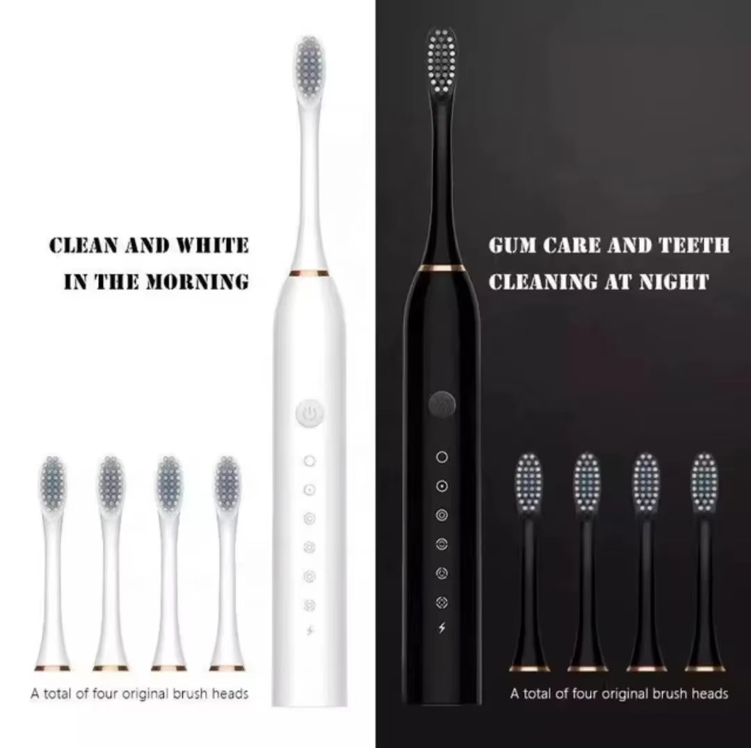 Sonic Electric Toothbrush 3 Brush Heads for Adults IPX7 Waterproof Dupont Brush Head USB Rechargeable High Frequency Cleaning