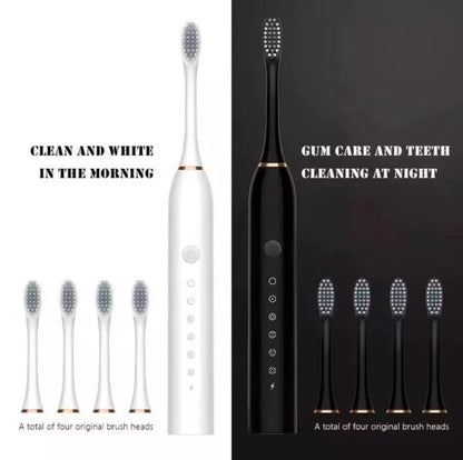 Sonic Electric Toothbrush 3 Brush Heads for Adults IPX7 Waterproof Dupont Brush Head USB Rechargeable High Frequency Cleaning